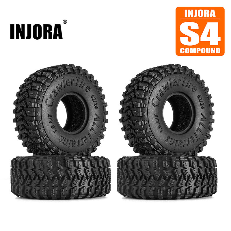 INJORA 1.0" 62*24mm S4 All Terrain Tires for 1/18 1/24 RC Crawlers (4) (T2450)