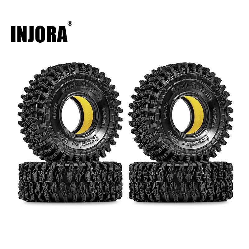 INJORA 1.0" 64*24mm Tires & Silicone Rubber Inserts Combo (4) (T1011)
