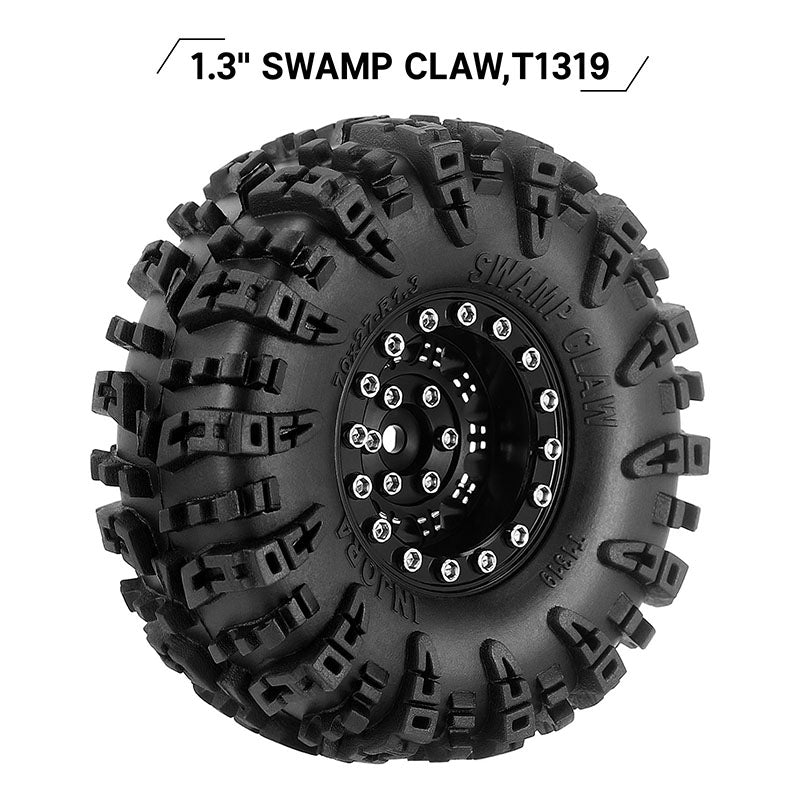 INJORA 1.3" 70*27mm Aluminum Wheels with Swamp Claw Tires for 1/18 1/24 RC Crawlers (W1305) 9 INJORA 1.3" 70*27mm Aluminum Wheels with Swamp Claw Tires for 1/18 1/24 RC Crawlers (W1305)