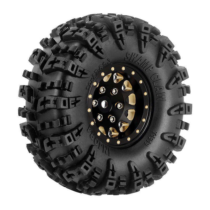 INJORA 1.3" 70*27mm Brass Wheels with Swamp Claw Tires for 1/18 1/24 RC Crawler (W1301) 5 INJORA 1.3" 70*27mm Brass Wheels with Swamp Claw Tires for 1/18 1/24 RC Crawler (W1301)