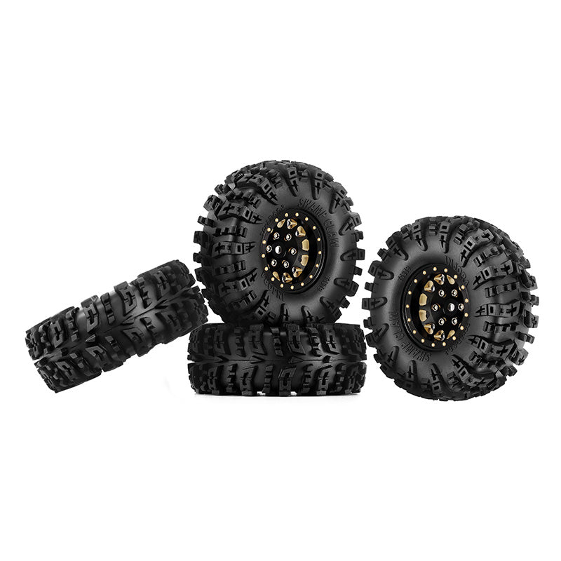 INJORA 1.3" 70*27mm Brass Wheels with Swamp Claw Tires for 1/18 1/24 RC Crawler (W1301) 9 INJORA 1.3" 70*27mm Brass Wheels with Swamp Claw Tires for 1/18 1/24 RC Crawler (W1301)