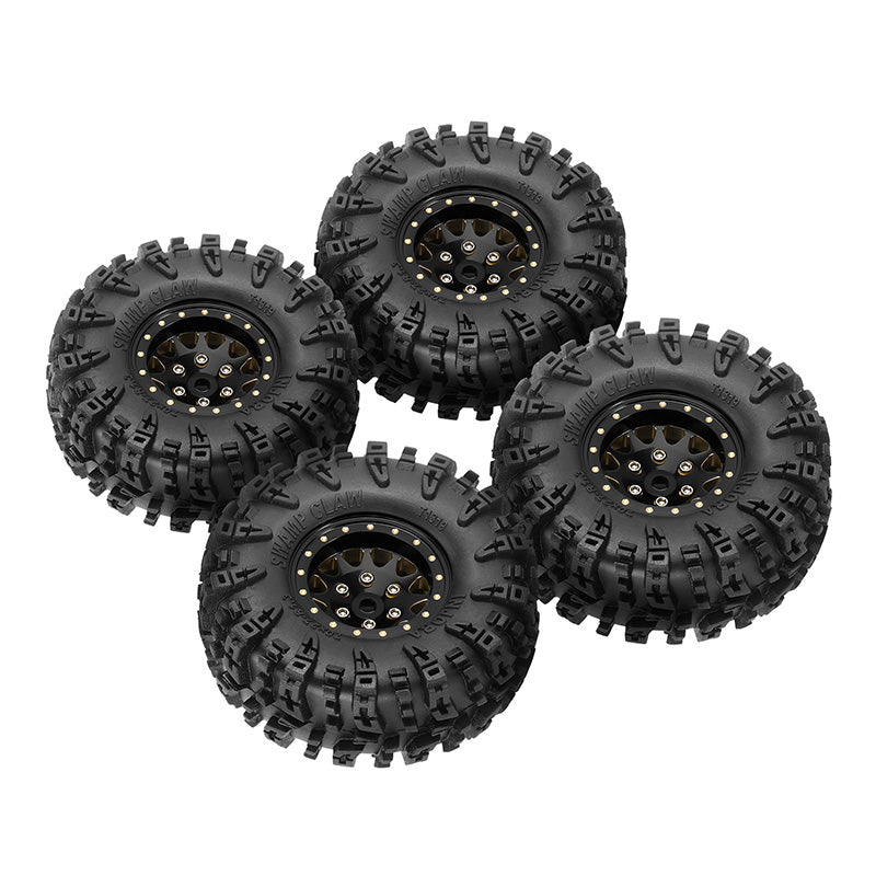 INJORA 1.3" 70*27mm Brass Wheels with Swamp Claw Tires for 1/18 1/24 RC Crawler (W1301) 10 INJORA 1.3" 70*27mm Brass Wheels with Swamp Claw Tires for 1/18 1/24 RC Crawler (W1301)
