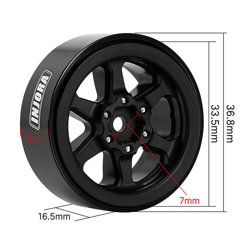 INJORA 1.3" Aluminum Beadlock Wheels offset -4.05mm for 1/24 1/18 RC Crawlers (W1309) 18 INJORA 1.3" Aluminum Beadlock Wheels offset -4.05mm for 1/24 1/18 RC Crawlers (W1309)