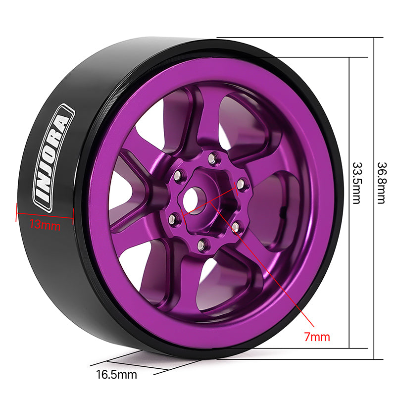 INJORA 1.3" Aluminum Beadlock Wheels offset -4.05mm for 1/24 1/18 RC Crawlers (W1309) 9 INJORA 1.3" Aluminum Beadlock Wheels offset -4.05mm for 1/24 1/18 RC Crawlers (W1309)