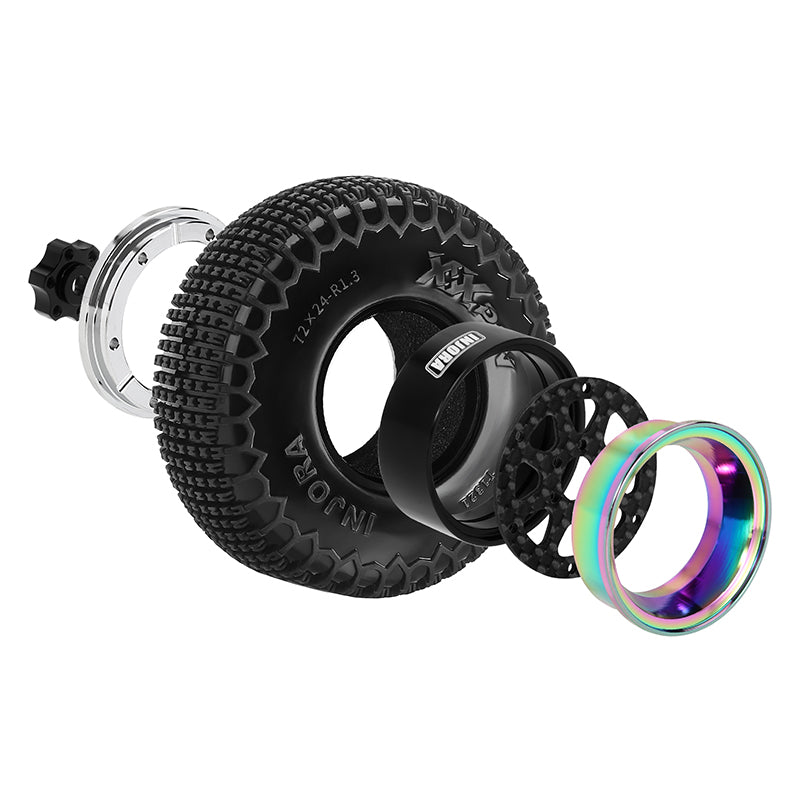 INJORA 1.3" ModuWheel Beadlock Wheels with XHX Pin Tires for 1/18 1/24 RC Crawler 10 INJORA 1.3" ModuWheel Beadlock Wheels with XHX Pin Tires for 1/18 1/24 RC Crawler