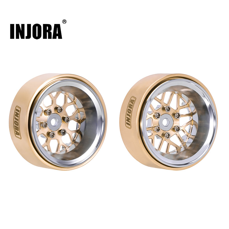 INJORA 1.3" ModuWheel Brass & Aluminum Beadlock Wheels for 1/18 1/24 RC Crawlers