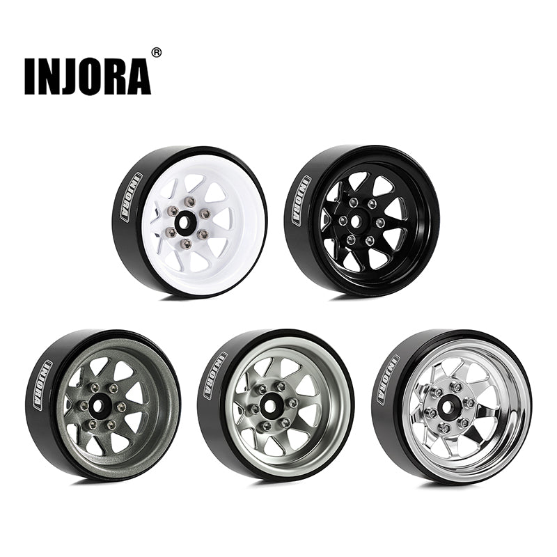 INJORA 1.3" Stamped Steel Wheels -4.05mm Offset for 1/24 1/18 RC Crawlers (W1312)