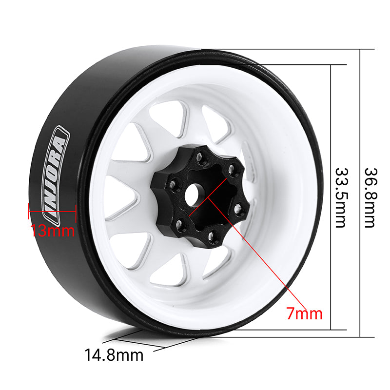 INJORA 1.3" Stamped Steel Wheels -4.05mm Offset for 1/24 1/18 RC Crawlers (W1312) 13 INJORA 1.3" Stamped Steel Wheels -4.05mm Offset for 1/24 1/18 RC Crawlers (W1312)