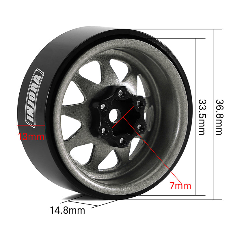 INJORA 1.3" Stamped Steel Wheels -4.05mm Offset for 1/24 1/18 RC Crawlers (W1312) 25 INJORA 1.3" Stamped Steel Wheels -4.05mm Offset for 1/24 1/18 RC Crawlers (W1312)