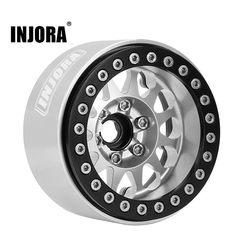 INJORA 1.9" CNC Aluminum Negative Offset 10.4mm Beadlock Wheels for 1/10 RC Crawler (4) (W1951)