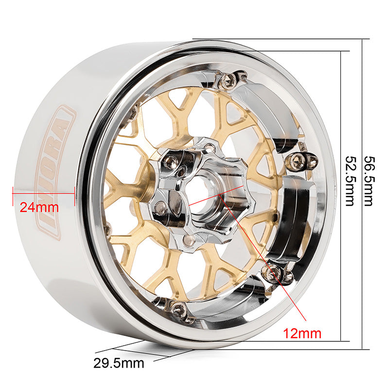 INJORA 1.9" ModuWheel Brass & Aluminum -9.65mm Offset Wheels for 1/10 RC Crawlers 4 INJORA 1.9" ModuWheel Brass & Aluminum -9.65mm Offset Wheels for 1/10 RC Crawlers