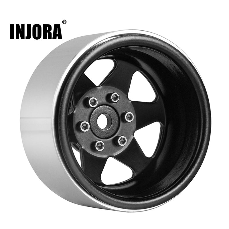 INJORA 1.9" Offset -8.9mm Deep Dish Stamped Beadlock Wheel Rims for 1/10 RC Crawlers (4) (W1948)