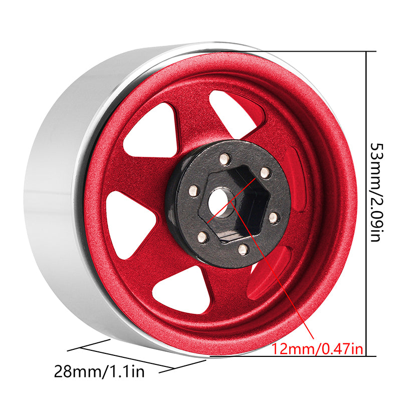 INJORA 1.9" Offset -8.9mm Deep Dish Stamped Beadlock Wheel Rims for 1/10 RC Crawlers (4) (W1948) 27 INJORA 1.9" Offset -8.9mm Deep Dish Stamped Beadlock Wheel Rims for 1/10 RC Crawlers (4) (W1948)