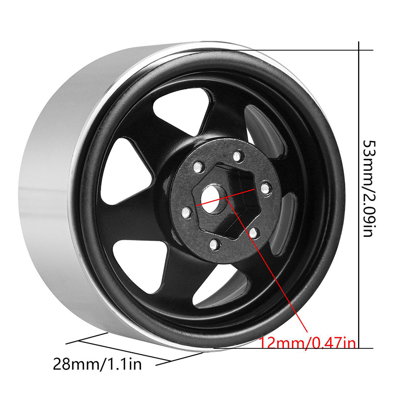 INJORA 1.9" Offset -8.9mm Deep Dish Stamped Beadlock Wheel Rims for 1/10 RC Crawlers (4) (W1948) 6 INJORA 1.9" Offset -8.9mm Deep Dish Stamped Beadlock Wheel Rims for 1/10 RC Crawlers (4) (W1948)