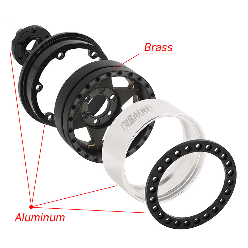 INJORA 1.9" Super Heavy Brass & Aluminum Beadlock Wheels Offset -10mm for 1/10 RC Crawlers (4) (W1958) 13 INJORA 1.9" Super Heavy Brass & Aluminum Beadlock Wheels Offset -10mm for 1/10 RC Crawlers (4) (W1958)