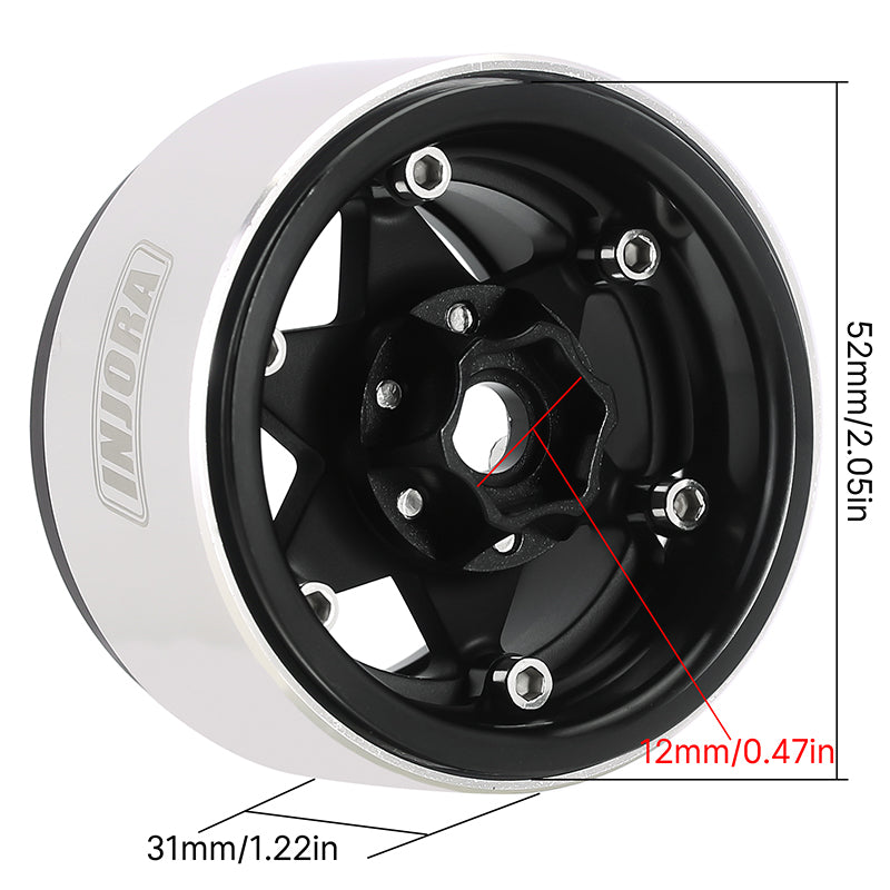 INJORA 1.9" Super Heavy Brass & Aluminum Beadlock Wheels Offset -10mm for 1/10 RC Crawlers (4) (W1958) 15 INJORA 1.9" Super Heavy Brass & Aluminum Beadlock Wheels Offset -10mm for 1/10 RC Crawlers (4) (W1958)