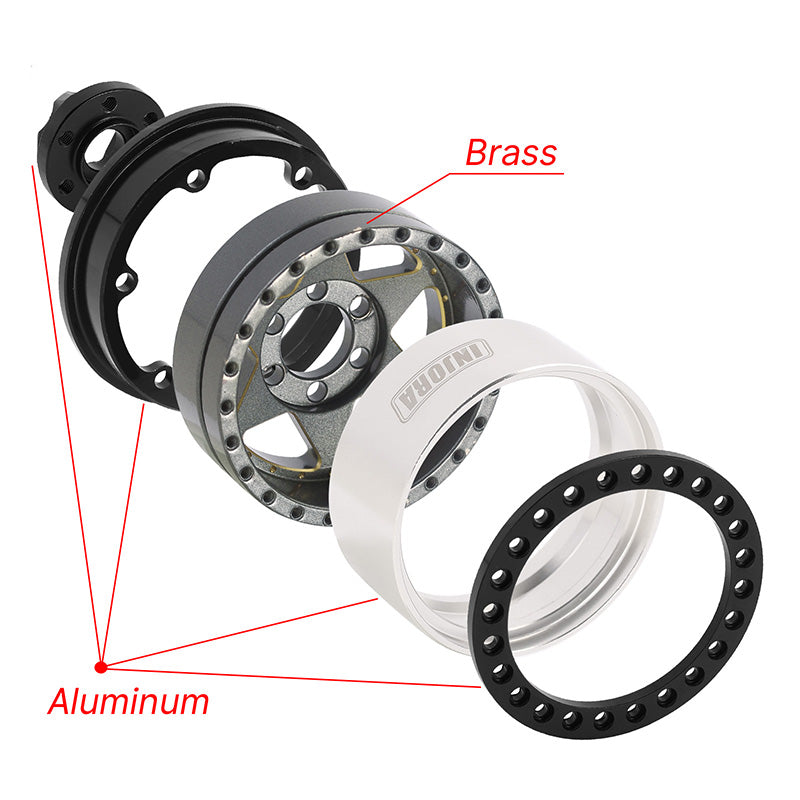 INJORA 1.9" Super Heavy Brass & Aluminum Beadlock Wheels Offset -10mm for 1/10 RC Crawlers (4) (W1958) 20 INJORA 1.9" Super Heavy Brass & Aluminum Beadlock Wheels Offset -10mm for 1/10 RC Crawlers (4) (W1958)