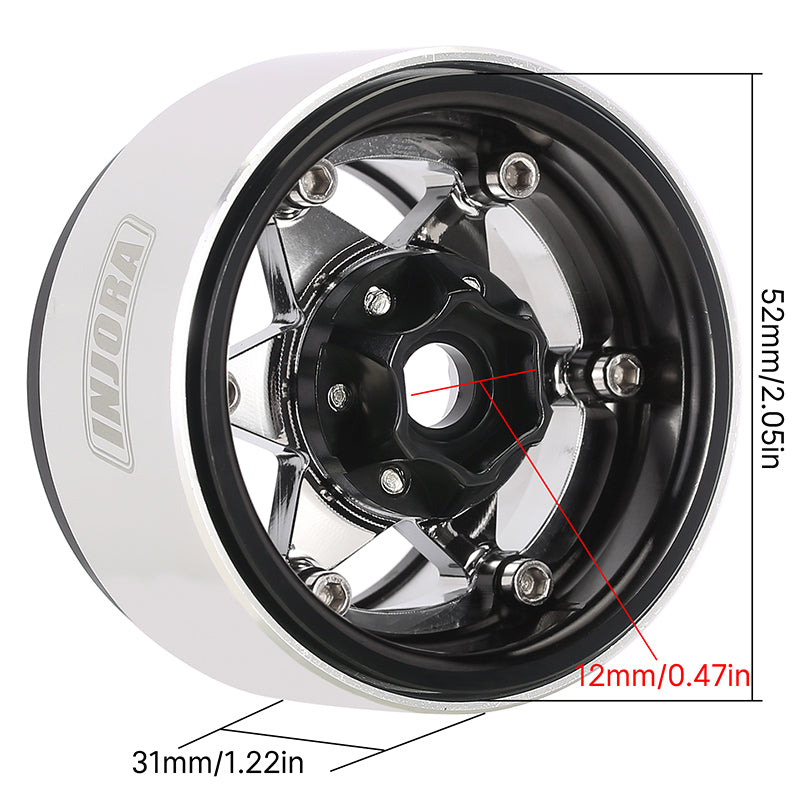 INJORA 1.9" Super Heavy Brass & Aluminum Beadlock Wheels Offset -10mm for 1/10 RC Crawlers (4) (W1958) 29 INJORA 1.9" Super Heavy Brass & Aluminum Beadlock Wheels Offset -10mm for 1/10 RC Crawlers (4) (W1958)