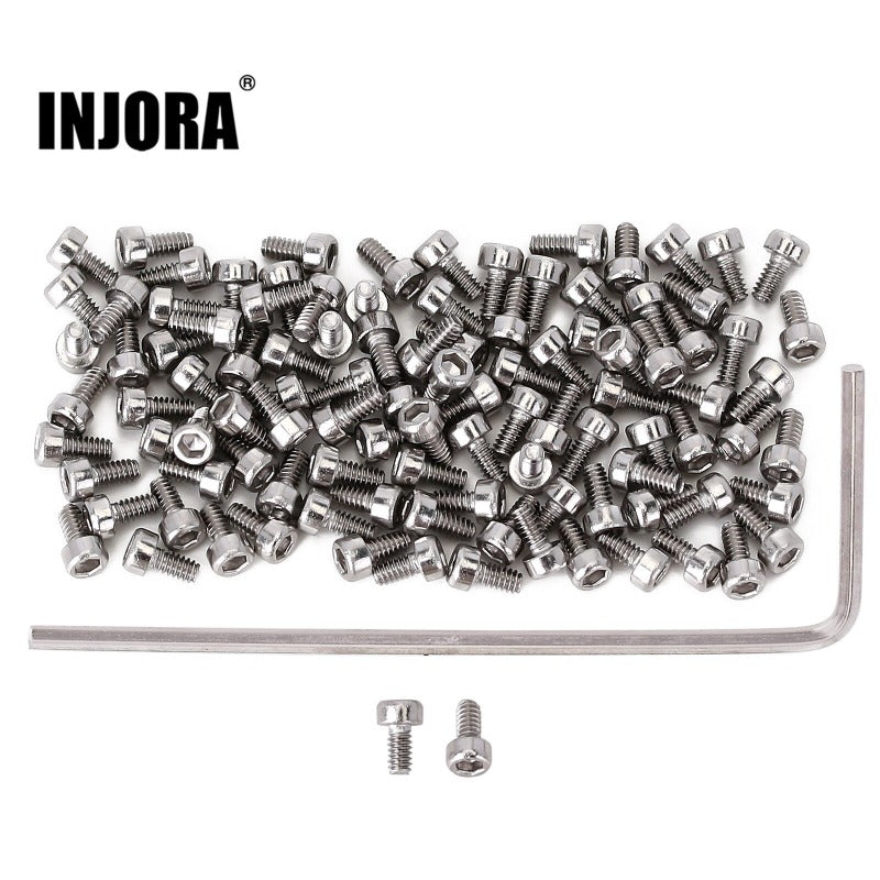 INJORA 100Pcs M1.4*3mm Hex Socket Screws for INJORA 1.0" Wheel Rims